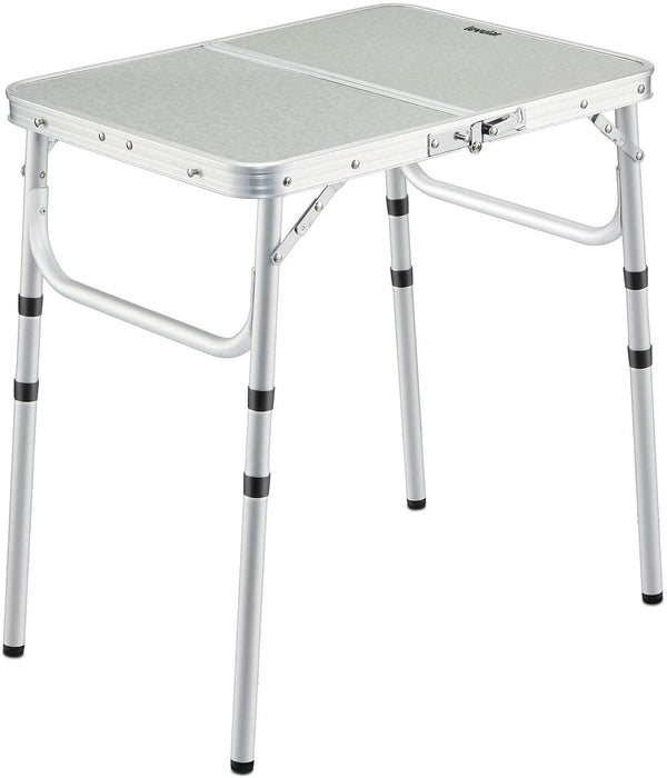 levular Small Folding Table 2 Foot, Adjustable Height Lightweight Portable Aluminum Camping Table for Picnic Beach Outdoor Indoor, White 24 x 16 inch (3 Heights)